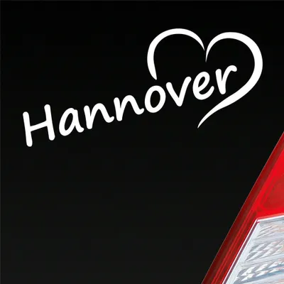 Produktbild von Auto Aufkleber Hannover Herz Stadt City Liebe Love 19,5x8 cm Weiss Glanz Sticker Heckscheibenaufkleber