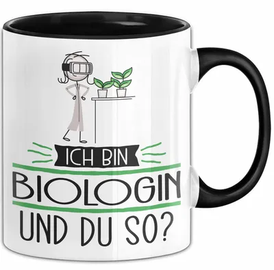 Produktbild von Biologin Tasse Geschenk Ich Bin Biologin Und Du So Geschenkidee Lustiger Spruch Becher (Schwarz)