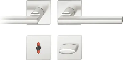 Produktbild von FSB Drückergarnitur 12 1035 ASL auf Rosette eckig WC, Edelstahl matt