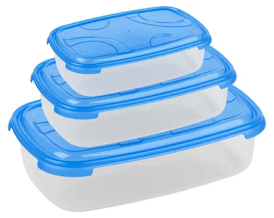 Produktbild von 3er-Set Frischhaltedosen mit Deckel Blau