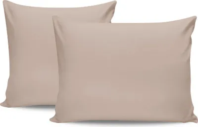 Produktbild von L'Essentiel Linge de Maison, Tonne Brune - Youthe, Kissenbezug-Set (2 Stück) (EU) (IT), 100 % BAUMWOLLE RANFORCE, Beige,  50 x 80 cm