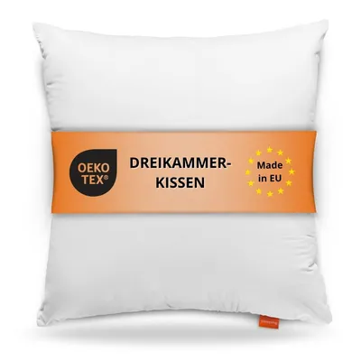 Obrázok produktu pre Vankúš z páperia 80 x 80 cm, 3-komorový vankúš z páperia, 100% bavlna, vhodný pre alergikov, Sleepling