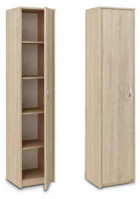 Produktbild von Bücherregal Kleiderschrank Regal 40 cm breit Schrank Organizer Mehrzweckschrank mit 4 verstellbaren Einlegeböden Aktenschrank Sonoma