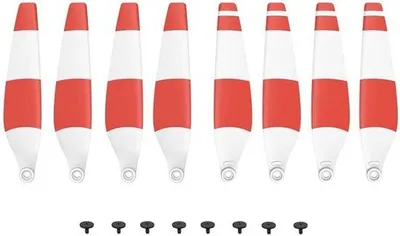 Immagine prodotto di Eliche per mini-droni, confezione da 8, 6030F, isolamento acustico migliorato, design a sgancio rapido, rosso-bianco