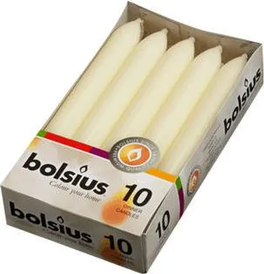 Produktbild von Bolsius Torpeda 170/20 Tafelkerzen 10 Stück ecru