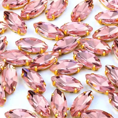 Produktbild von Famanu Strasssteine 50 Stück - Rosa, Pferdeaugenform