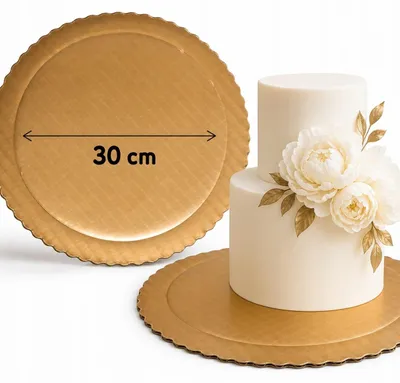 Produktbild von Tortenunterlage rund Gold 30 cm – dicke, feste Cakeboard Tortenplatte für Kuchen