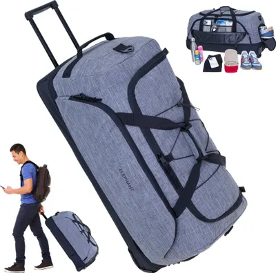 Produktbild von Reisetrolley Reisetasche Elephant Travel Trolley Cruiser 100-135 Liter Dehnfalte Wäsche + Schuhfach flach verstaubar Reise Tasche 13031 Grau Schwarz
