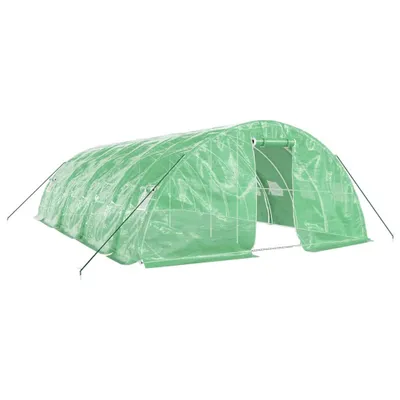 Produktbild von vidaXL Gewächshaus mit Stahlrahmen Grün 40 m² 8x5x2,3 m