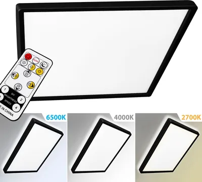 Produktbild von Eckige LED Deckenleuchte LUCKY 22W-BK, CCT, Schwarz