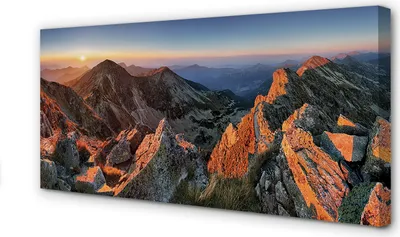 Produktbild von Leinwandbild 120x60 Wandkunst berg Sonnenuntergang