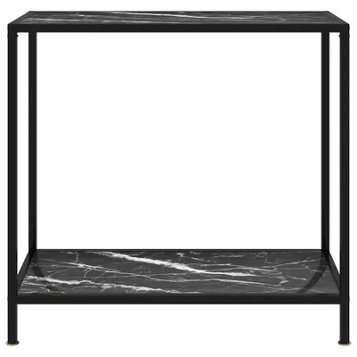 Zdjęcie produktu dla vidaXL Stolik konsola czarny 80x35x75 cm szkło hartowane