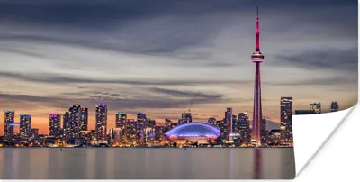 Produktbild von MuchoWow® Poster Horizont der Stadt Toronto bei Sonnenuntergang 120x60 cm - Bild