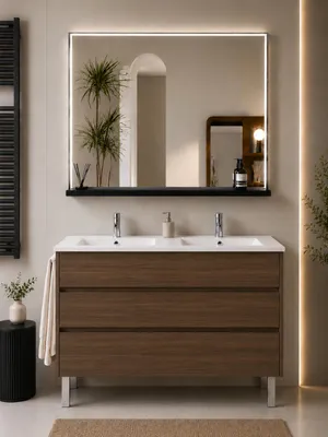 ORIGEN BATH IMPERIA Badmöbel mit Doppelwaschbecken 120x45 cm, Tea-Esche