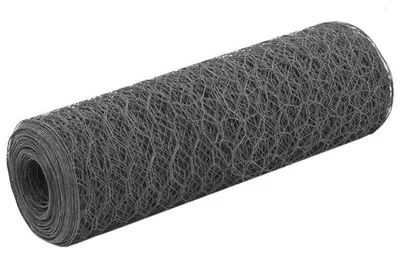 Zdjęcie produktu dla Szara siatka cynkowa z powłoką PVC – 25 x 0,5 m – 25 mm – odporna na warunki atmosferyczne