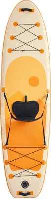Obrázek produktu pro Nafukovací paddleboard se sedátkem, 3,05 m x 84 cm x 15 cm široký ultralehký SUP paddleboard, stand up paddleboard s příslušenstvím, pumpou, pádlem, ploutví, batohem, kotníkovým poutkem, popruhem, pro mládež a dospělé