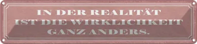 Produktbild von vianmo Blechschild 10x46 cm Realität Wirklichkeit anders Dekoration Spruch Zitat