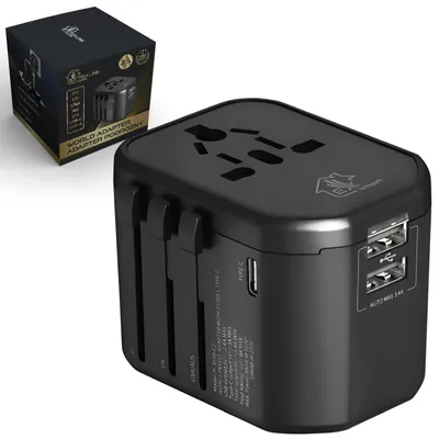 Immagine prodotto di Extralink adattatore da viaggio universale EU/UK/USA/AU/CH, USB-C, USB-A