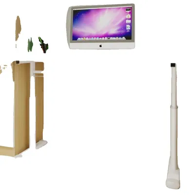 Immagine prodotto di Scrivania regolabile, regolabile in altezza, design multifunzionale, bianca + 60*120 cm
