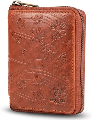 Produktbild von Herren Geldbörse Leder mit edler Geschenk Box,Elegantes Portemonnaie Herren mit RFID Blocker,Luxus Geldbörse mit Reißverschluss und Viele Kartenfächer