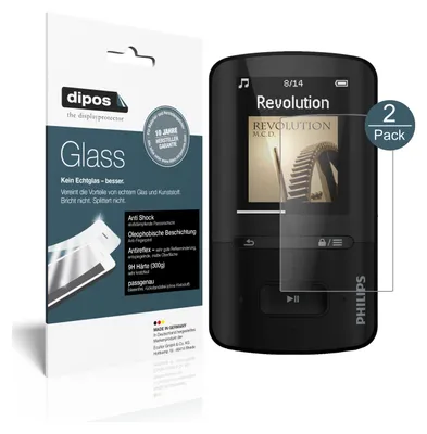 Produktbild von 2x Schutzfolie für Philips SA4VBE04KN12 GoGear Vibe matt - Anti-Shock 9H Folie