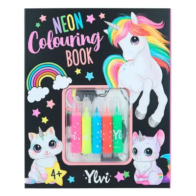 Image de Set de coloriage Ylvi néon avec 5 feutres et autocollants, dès 4 ans, Depesche