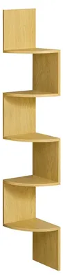 Produktbild von Wandregal mit 5 Ebenen – Bücherregal – Braun – Spanplatte – 20 x 20 x 126 cm
