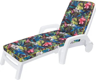 Produktbild von Hobbygarden Gartenliege Auflagen für Deckchair Polsterauflage für Sonnenliege - Liegenauflage Hugo 201 x 55 x 8 cm, Bunte Bläter