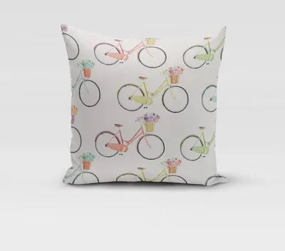 Produktbild von SCHÖNER LEBEN. Kissenhülle Digitaldruck Fahrrad multi Größe 80x80cm (HxB) 80x80cm (HxB) Größe