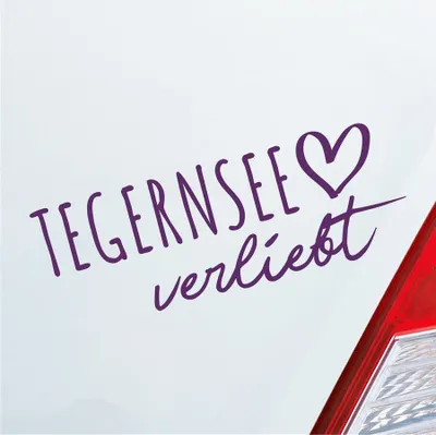Produktbild von Auto Aufkleber Tegernsee verliebt Herz See Sea Liebe Car 19x7 cm Lila Sticker Heckscheibenaufkleber