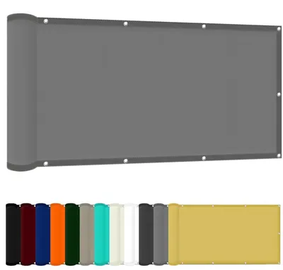 Image de Voile d'ombrage rectangulaire, 130 x 400 cm, imperméable, protection UV, gris clair, polyester avec corde