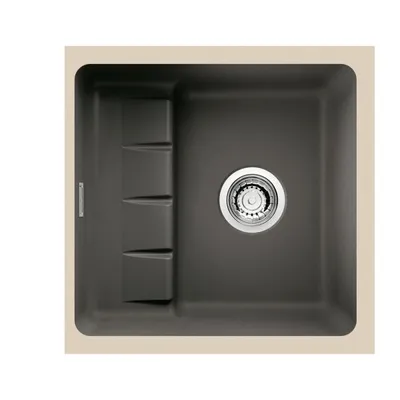 Productafbeelding van NABER 1091022 Inbouwspoel PickUP U met hoogwaardige draaipunten, geschikt voor kasten vanaf 600 mm breed, keramiek, leisteengrijs