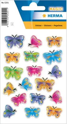 Immagine prodotto di HERMA, adesivi decorativi MAGIC, farfalle Stone, 8,4x12 cm, autoadesivi