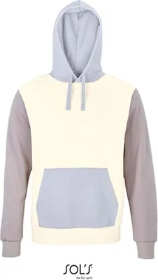 Produktbild von SOLs 03818 | Uni Collins Hooded Sweatshirt - Kapuzenpullover - Farbe: Natural/Creamy Blue/Light Grey (Solid) - Größe: L