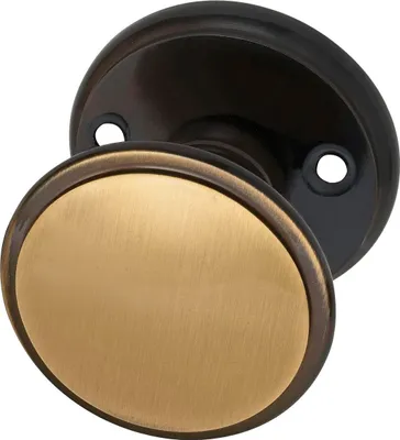 Produktbild von MARCHESI FH Türknopf Flachform - auf Rosette (Facette), ø 55 , Messing patiniert