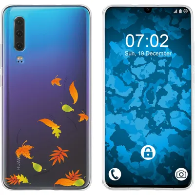 Produktbild von PhoneNatic Case kompatibel mit Huawei P30 Silikon-Hülle Herbst Blätter/Leaves M1