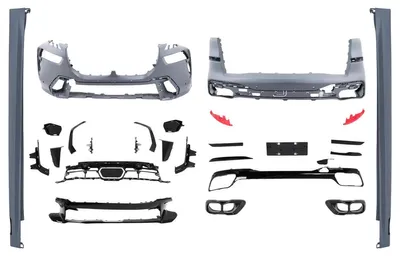 Imagen del producto de Kit de carrocería para BMW X7 G07 LCI 2023-: Parachoques delantero y trasero, embocaduras de escape y faldones laterales, diseño M.