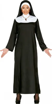 Produktbild von 2-tlg. Nonnen Kostüm für Fasching & Halloween Größe: L