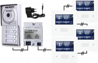 Obrázek produktu pro Set videozvonku ZONEWAY ZW-432M + ZW-702-4