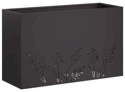 Obrázek produktu pro vidaXL Zahradní květináč, černý, 80 x 30 x 49 cm, ocel s pozinkovaným povrchem