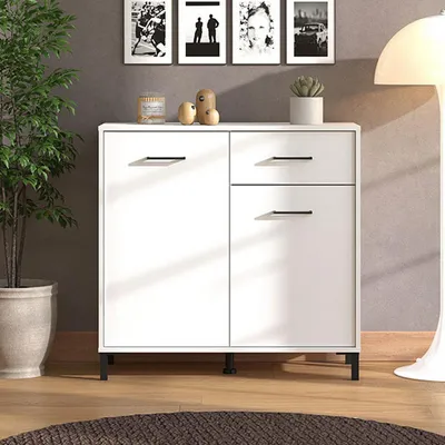 Immagine prodotto di Laerruu - Credenza, 93x40x90h cm Bianco, 2 Ripiani