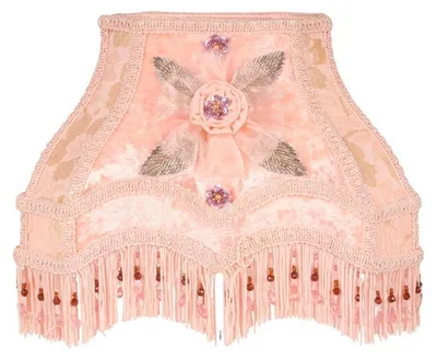 Obrázok produktu pre Lampaška, štýl viktoriánsky, obdĺžnikový tvar, 22 cm - ružová - látka