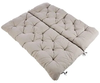 Zdjęcie produktu dla Poduszka na ławkę - Z oparciem - Jasnoszara - 120 x 98 cm - Do ogrodowej ławki 2-osobowej
