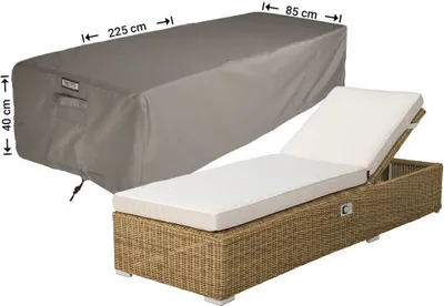 Produktbild von Raffles Covers Abdeckung für Garten Sonnenliege 225 x 85 H: 40 cm | Atmungsaktiv | Wasserdicht | UV-beständig | Doppelnähte | Elastischer Kordelzug
