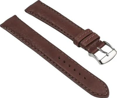 Produktbild von Uhrenarmband Berlin Leder braun leicht gefüttert mit Ziernaht 25543S, Stegbreite:22mm