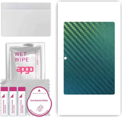 Produktbild von apgo Rückseite Schutzfolie, Skin, kompatibel mit ZTE Blade X10 Pro, Hinten Displayschutzfolie aus Vinylfolie, kratzfest, einfache Montage - Kohlenstoff-Chamäleon CAKA1