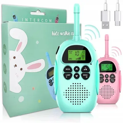 Produktbild von Walkie Talkie Kinder Walkie Talkie Große Reichweite Funkgerät 22 Kanäle Handfunkgerät Walky Talky für Camping Radtouren Ausflug 2 Stück