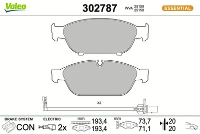 Produktbild von VALEO Bremsbeläge Satz Vorne für AUDI A6 Avant (4G5, 4GD, C7) 302787