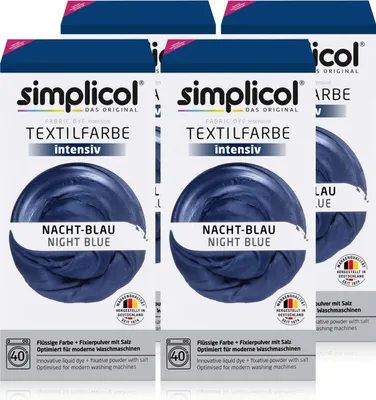 Produktbild von Simplicol Textilfarbe intensiv Nacht-Blau - Einfaches Färben (4er Pack)