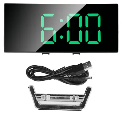 Obrázek produktu pro Digitální budík, LED podsvícení, speciální zrcadlový design, inteligentní, elektronický, zakřivený